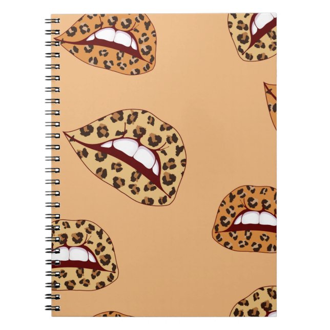 Carnet lèvres Empreintes de léopard sans couture motif, l (Devant)