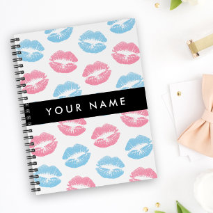 Carnet Lèvres Roses, Lèvres Bleues, Baiser, Votre Nom, Pe