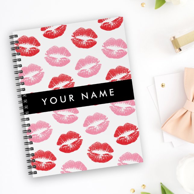 Carnet Lèvres Rouges, Lèvres Roses, Baiser, Votre Nom, Pe (Créateur téléchargé)