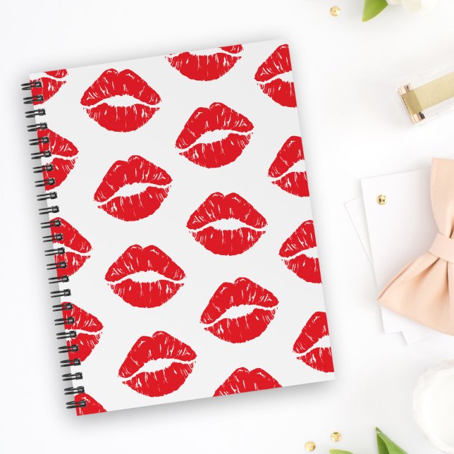 Carnet Lèvres Rouges, Rouge À Lèvres, Baiser, Motif Des L (Créateur téléchargé)