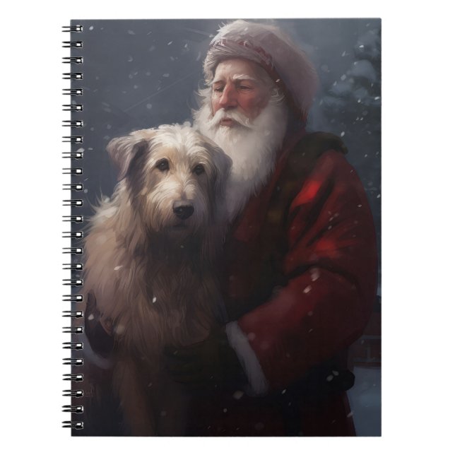 Carnet Lévrier avec le Père Noël Fête de Noël (Devant)