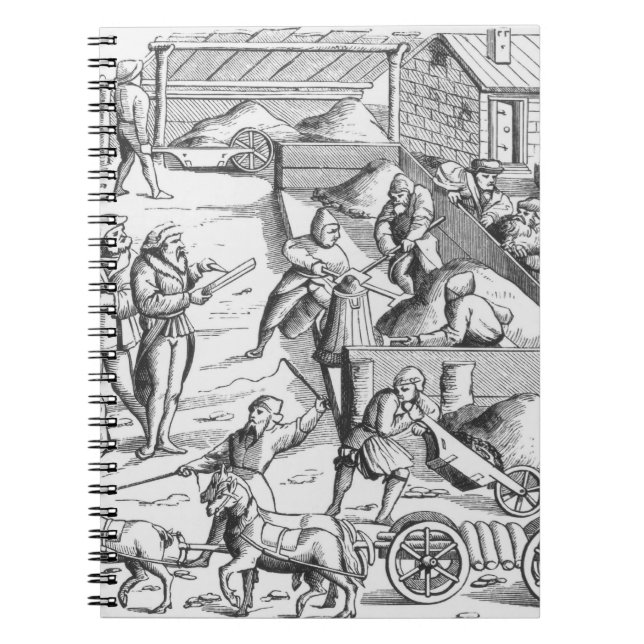 Carnet L'extraction des métaux, après une gravure sur (Devant)