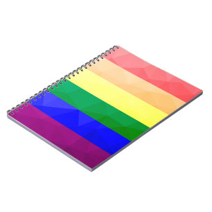 Carnet LGBT drapeau arc-en-ciel lignes motif de maillage