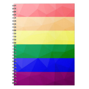 Carnet LGBT drapeau arc-en-ciel lignes motif de maillage