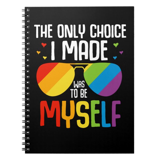 Carnet LGBT Pride Lunettes de soleil couleur arc-en-ciel  (Devant)