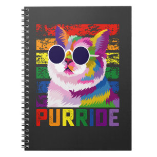 Carnet LGBT Tie-Dye Fierté Chat Purride Gay Arc-en-ciel R