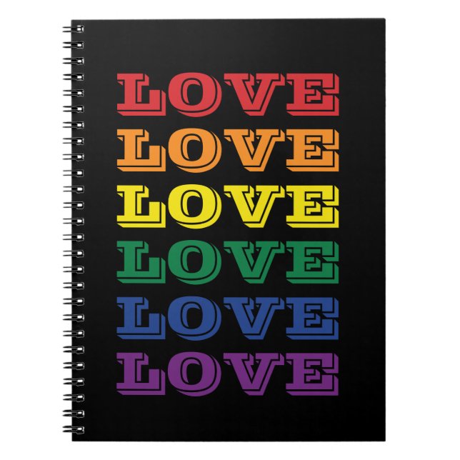Carnet  LGBTQ Gay pride Love Personnalisable Texte Répété (Devant)