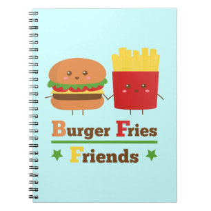 Carnet L'hamburger de bande dessinée de Kawaii fait frire