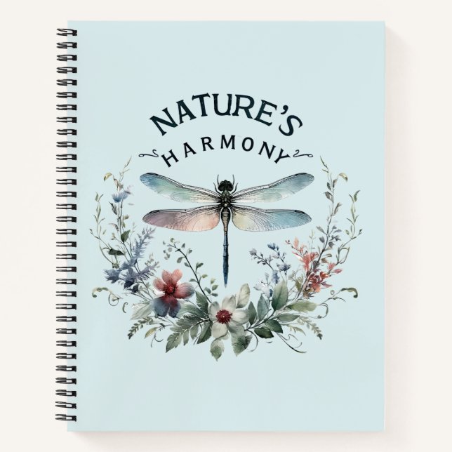Carnet L'harmonie de la nature - libellule artistique (Devant)
