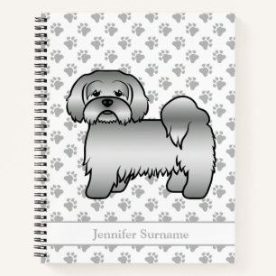 Carnet Lhasa Apso argenté Chien de dessin animé mignon & 