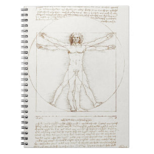 Carnet L'Homme de Vitruve de Léonard de Vinci Art Vintage