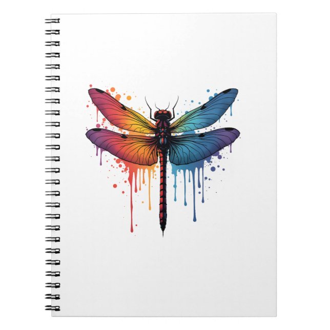 Carnet Libellule cool sur libellule peinte colorée (Devant)