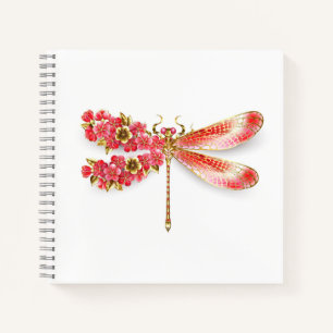 Carnet libellule de fleurs avec sakura de bijoux