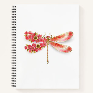 Carnet libellule de fleurs avec sakura de bijoux