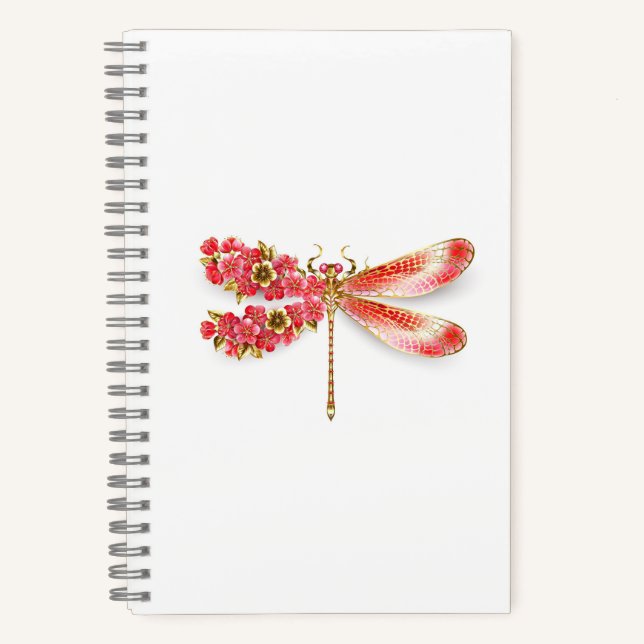 Carnet libellule de fleurs avec sakura de bijoux (Recto)