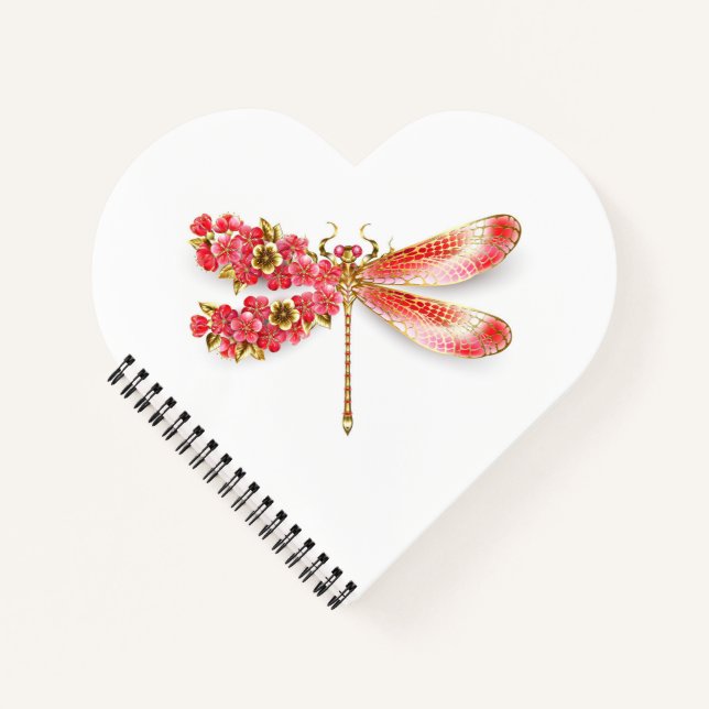 Carnet libellule de fleurs avec sakura de bijoux (Devant)