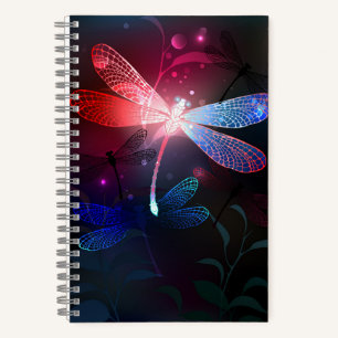 Carnet libellule rouge brillante