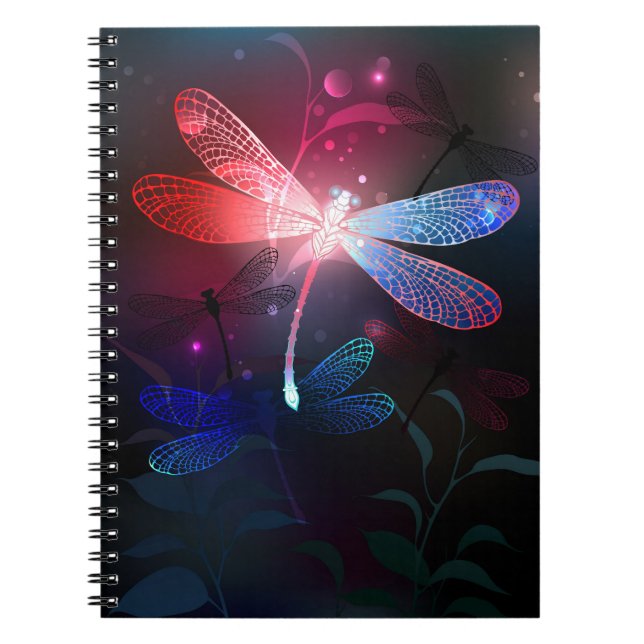 Carnet libellule rouge brillante (Devant)