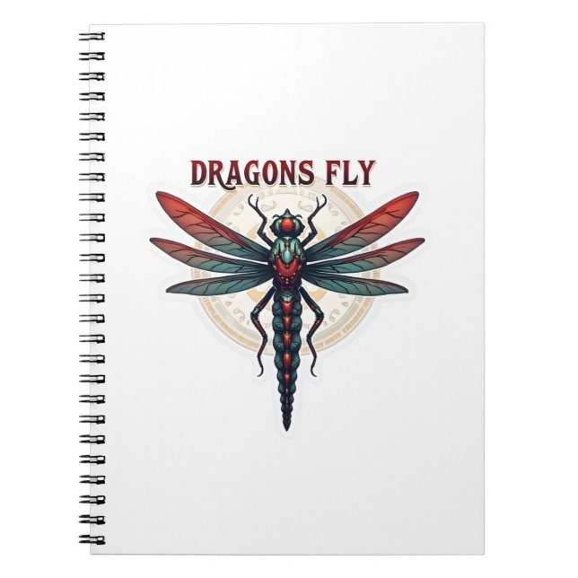 Carnet Libellule Steampunk Usinée Cool - Dragons Volent - (Devant)
