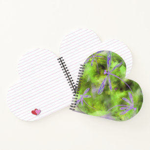 Carnet libellules violettes sur la chaux