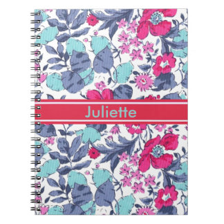 Carnet Liberty fleur personnalisable prénom