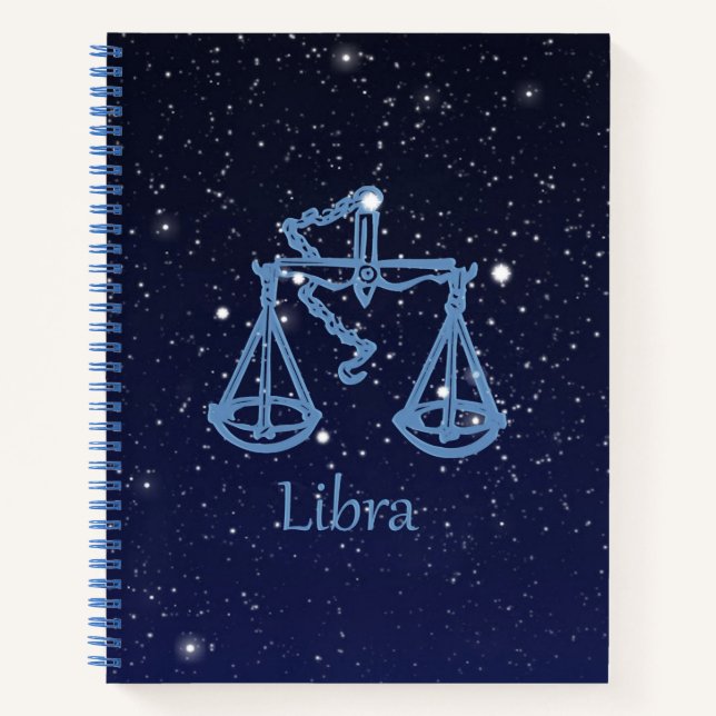 Carnet Libra Constellation and Zodiac Sign with Stars (Devant)