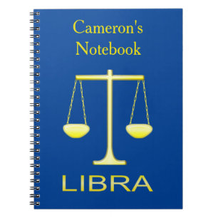Carnet Libra Golden Scales Star Sign Custom