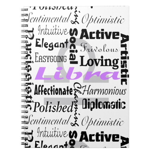 Carnet Libra Zodiac Astrologie Traits Collage (Devant)