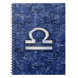Carnet Libra Zodiac Connexion Camouflage numérique bleu