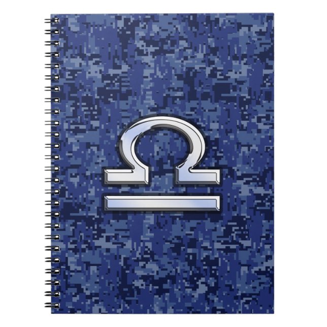 Carnet Libra Zodiac Connexion Camouflage numérique bleu (Devant)