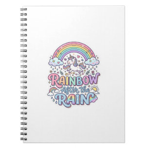 Carnet Licorne Arc-en-ciel après la pluie Premium Vector