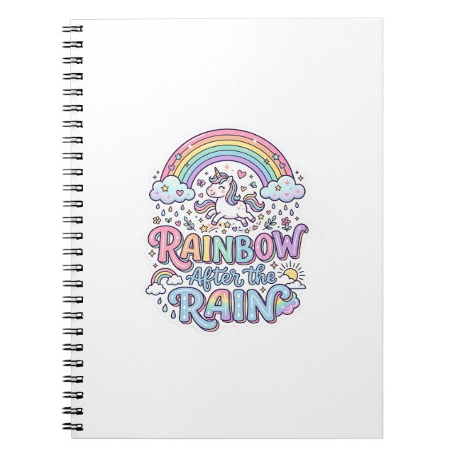 Carnet Licorne Arc-en-ciel après la pluie Premium Vector  (Devant)