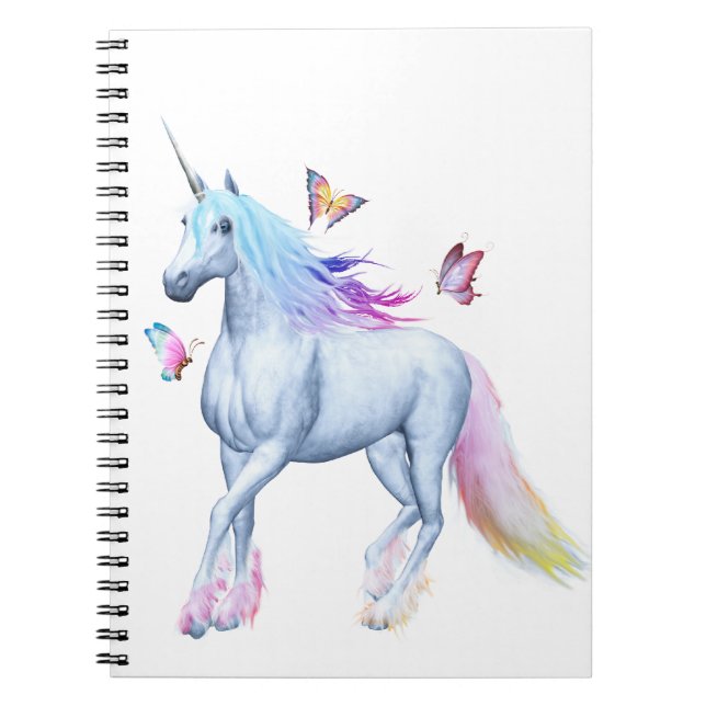 Carnet licorne arc-en-ciel et papillons (Devant)