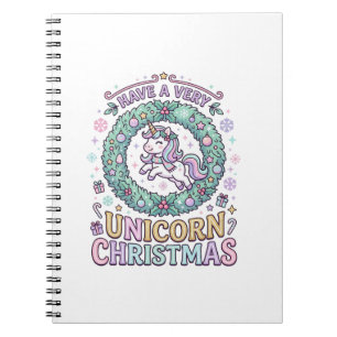 Carnet Licorne Avoir un très Licorne Noël Gras Typogra