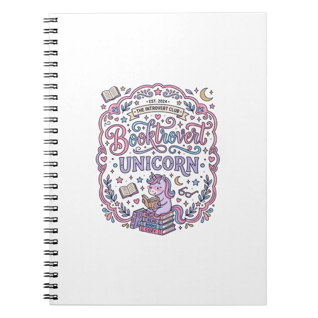 Carnet Licorne Booktrovert Licorne Amusant Cadeau Mignon  (Devant)