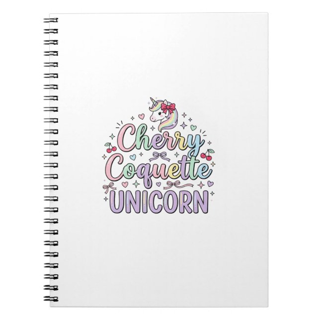 Carnet Licorne Cherry Coquette Licorne Original Zazzle De (Devant)