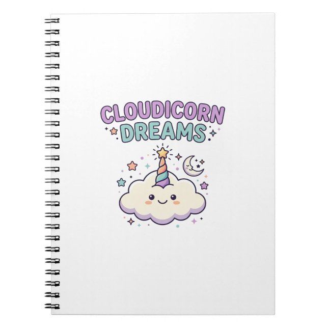 Carnet Licorne Cloudicorn Rêves Tendance Graphique Tee De (Devant)