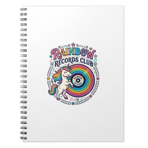 Carnet Licorne Club de disques Arc-en-ciel Fond Blanc Mig