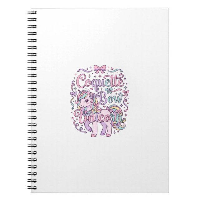 Carnet Licorne Coquette Bow Licorne Mignon Graphique T Pa (Devant)