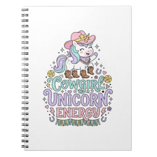 Carnet Licorne Cowgirl Licorne Énergie Produit Mignon Pas