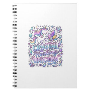 Carnet Licorne Cristal Guérison Cadeau Licorne Idée Vecto
