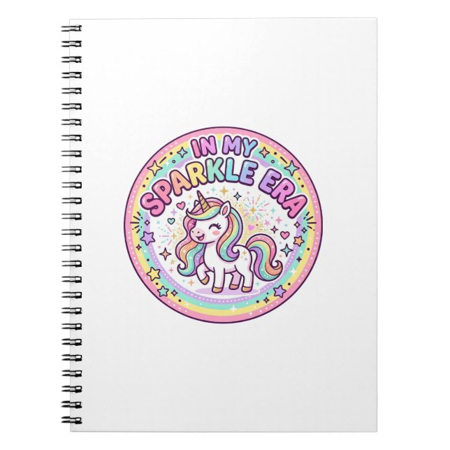 Carnet Licorne Dans Mon Ère Étincelante Impression Drôle  (Devant)