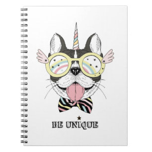 Carnet Licorne de bouledogue français