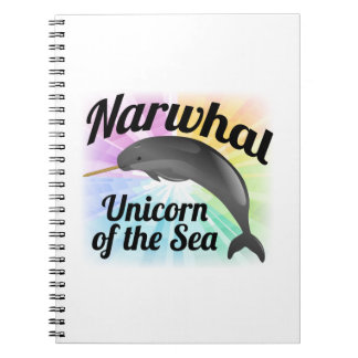 Carnet Licorne de Narwhal de la mer, arc-en-ciel mignon