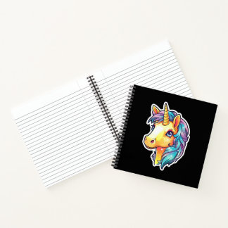Carnet Licorne de Poney Jaune Mignon Kawaii