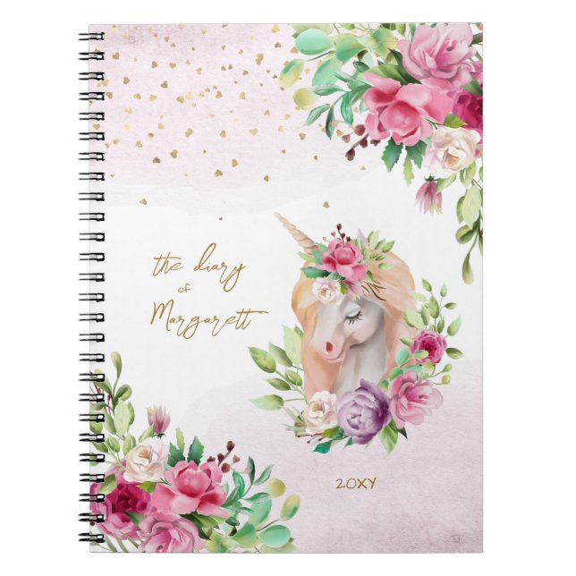 Carnet Licorne de rentrée scolaire Créature magique Fille (Devant)