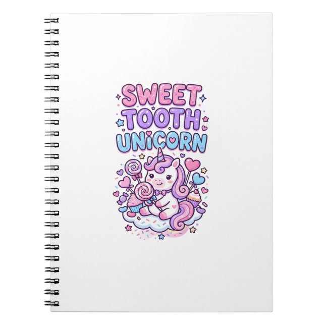 Carnet Licorne Douce Dent Licorne Mignonne Pastel Mignon  (Devant)