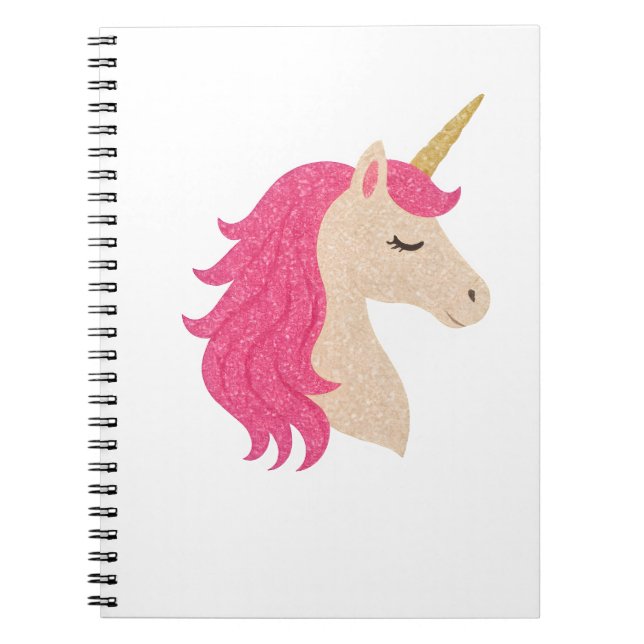 Carnet Licorne Élégante Pailletée au Style Étincelant (Devant)