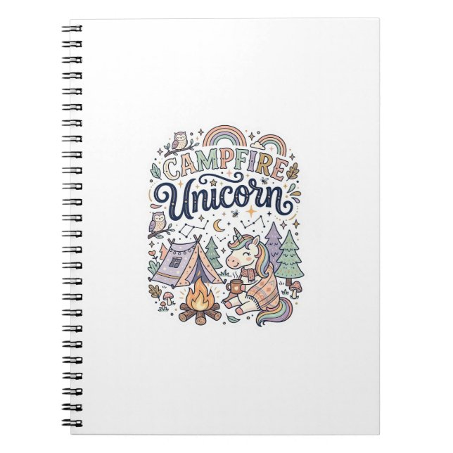 Carnet Licorne Feu de camp Licorne Autocollant vectoriel  (Devant)