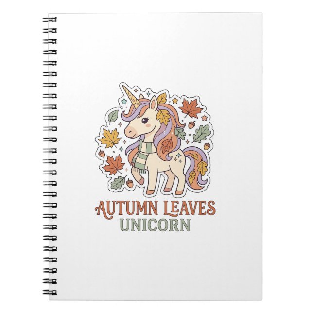 Carnet Licorne Feuilles D'automne Licorne Conception Grap (Devant)